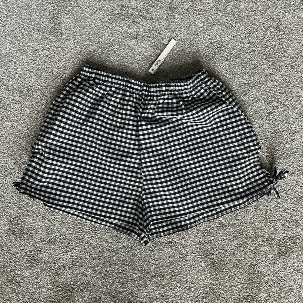 {ASOS} Black & White Gingham Shorts NWT